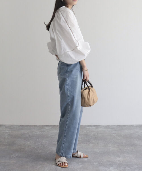 fredy emue(フレディエミュ)の「【fredyemueフレディエミュ】レースボリュームボレロシャツ(シャツ/ブラウス・レディース・ブラック/オフホワイト・38)」の12枚目の写真