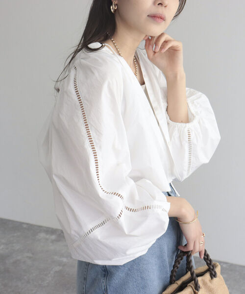 fredy emue(フレディエミュ)の「【fredyemueフレディエミュ】レースボリュームボレロシャツ(シャツ/ブラウス・レディース・ブラック/オフホワイト・38)」の17枚目の写真