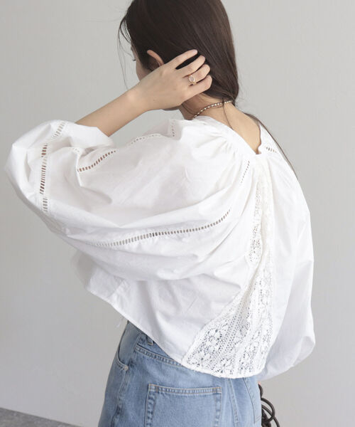 fredy emue(フレディエミュ)の「【fredyemueフレディエミュ】レースボリュームボレロシャツ(シャツ/ブラウス・レディース・ブラック/オフホワイト・38)」の22枚目の写真