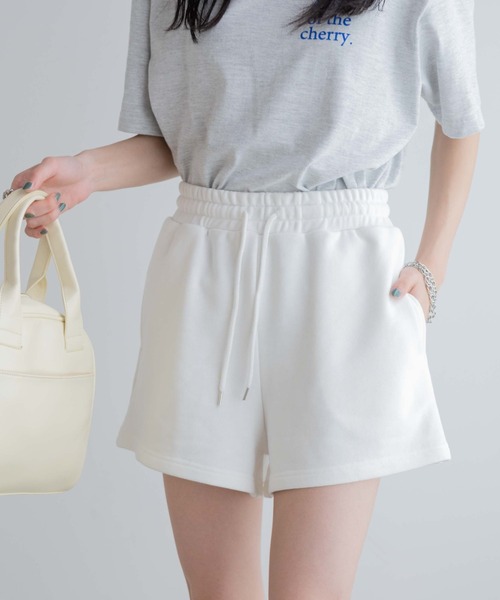 WEGO（ウィゴー）の「WEGO/スウェットイージーショーツ（スウェットパンツ・レディース・ブラック/杢グレー/ホワイト/グリーン・FREE）」の2枚目の写真