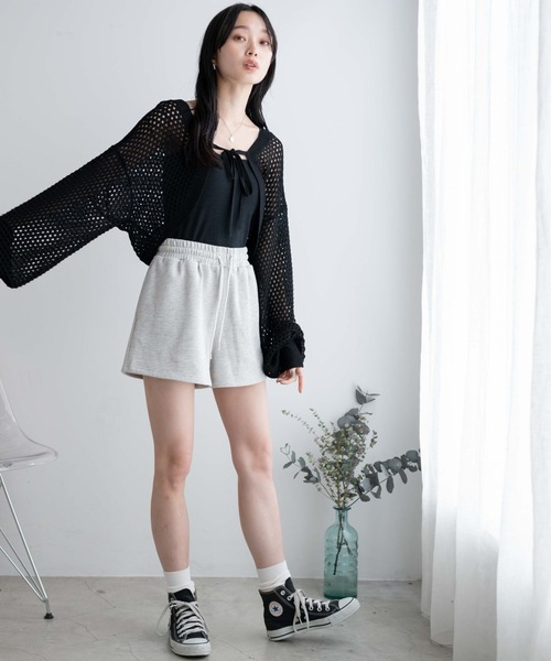 WEGO（ウィゴー）の「WEGO/スウェットイージーショーツ（スウェットパンツ・レディース・ブラック/杢グレー/ホワイト/グリーン・FREE）」の21枚目の写真