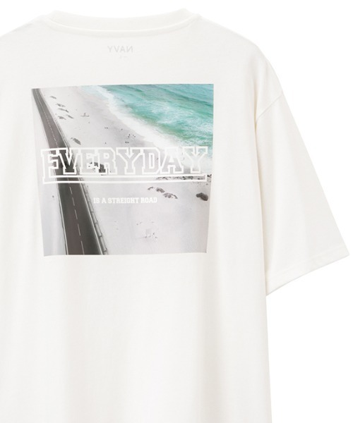 NAVY(ネイビー)の「ロゴプリント半袖Tシャツ(Tシャツ/カットソー・メンズ・ライトカーキ/チャコール/ホワイト系1/グレー系1/ブラック/ホワイト/ネイビー/グレー・M/L/XL)」の3枚目の写真
