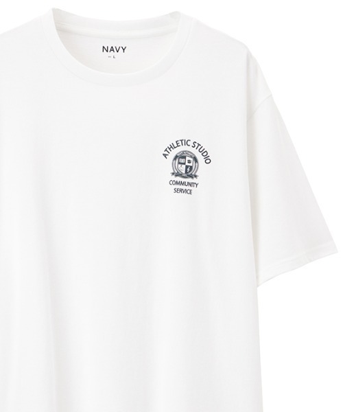 NAVY(ネイビー)の「ロゴプリント半袖Tシャツ(Tシャツ/カットソー・メンズ・ライトカーキ/チャコール/ホワイト系1/グレー系1/ブラック/ホワイト/ネイビー/グレー・M/L/XL)」の2枚目の写真