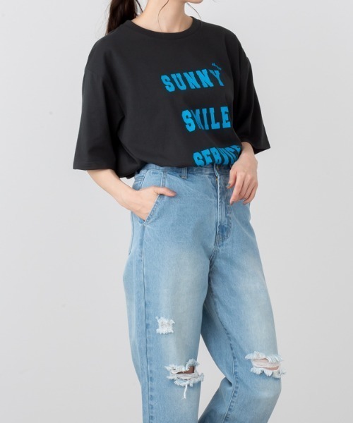NAVY(ネイビー)の「ロゴプリント半袖Tシャツ(Tシャツ/カットソー・メンズ・ライトカーキ/チャコール/ホワイト系1/グレー系1/ブラック/ホワイト/ネイビー/グレー・M/L/XL)」の14枚目の写真