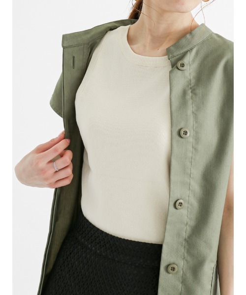 Te chichi（テチチ）の「アメリカンスリーブタンクトップ（タンクトップ・レディース・ベージュ/オフホワイト/ブラック・ﾌﾘ-）」の3枚目の写真