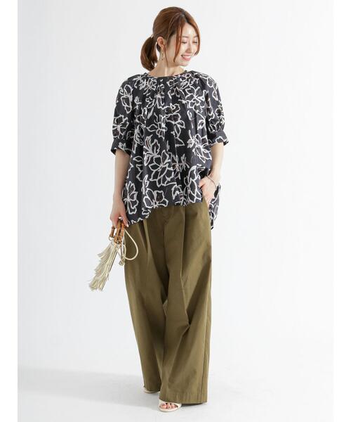 Te chichi（テチチ）の「リネン混ワイドバギーパンツ（その他パンツ・レディース・カーキ/グレー/ベージュ・F）」の8枚目の写真