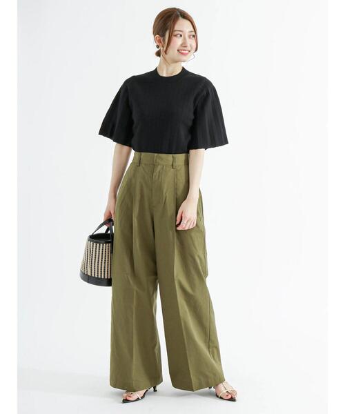 Te chichi（テチチ）の「リネン混ワイドバギーパンツ（その他パンツ・レディース・カーキ/グレー/ベージュ・F）」の9枚目の写真