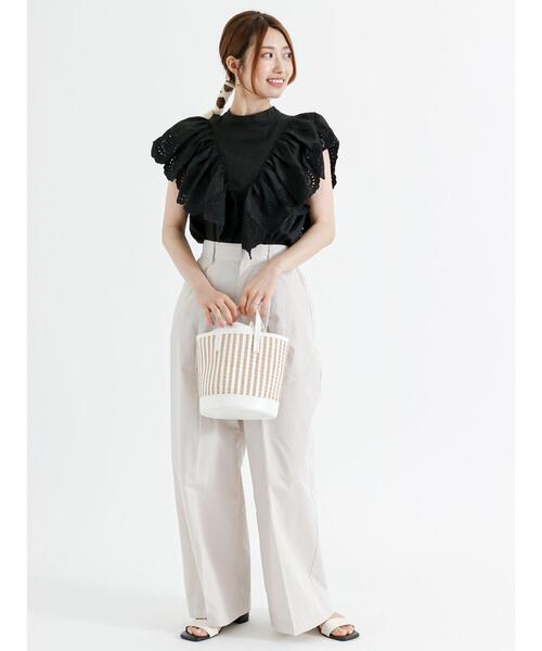 Te chichi（テチチ）の「リネン混ワイドバギーパンツ（その他パンツ・レディース・カーキ/グレー/ベージュ・F）」の14枚目の写真