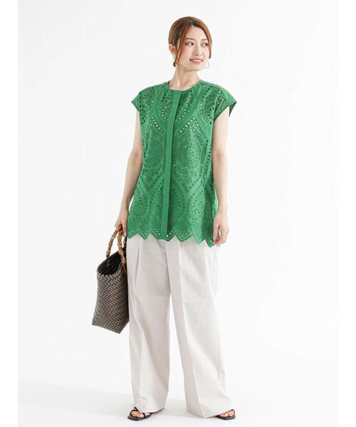 Te chichi（テチチ）の「リネン混ワイドバギーパンツ（その他パンツ・レディース・カーキ/グレー/ベージュ・F）」の16枚目の写真