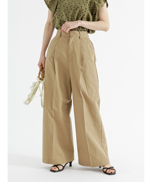 Te chichi（テチチ）の「リネン混ワイドバギーパンツ（その他パンツ・レディース・カーキ/グレー/ベージュ・F）」の2枚目の写真