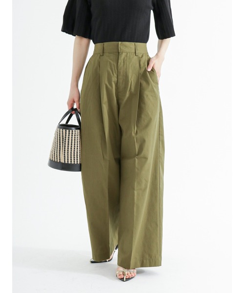 Te chichi（テチチ）の「リネン混ワイドバギーパンツ（その他パンツ・レディース・カーキ/グレー/ベージュ・F）」の3枚目の写真