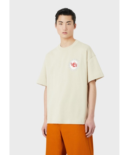 EMPORIO ARMANI(エンポリオアルマーニ)の「【エンポリオ アルマーニ】サステナブルコレクション Tシャツ オーガニックアメリカンジャージー パッチ(Tシャツ/カットソー・メンズ・オレンジ/アイボリー/モカ/ロイヤルブルー・LARGE/MEDIUM/SMALL)」の9枚目の写真