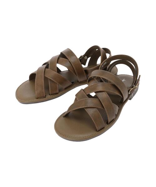 Samansa Mos2（サマンサ モスモス）の「オブリークトゥクロスサンダル（サンダル・レディース・ブラウン/ブラック・L/M）」の5枚目の写真
