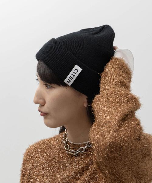 CITEN（シテン）の「＜CITEN＞ロゴ ビーニー ニットキャップ（ニットキャップ/ビーニー・レディース・イエロー/レッド/ライトグレー/ブラック・FREE）」の2枚目の写真