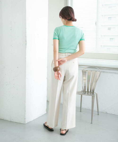 KBF（ケイビーエフ）の「サイドステッチラインパンツ（その他パンツ・レディース・グレー系その他/アイボリー/チャコールグレー・ONE）」の10枚目の写真