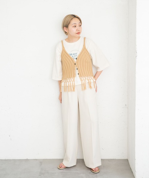 KBF（ケイビーエフ）の「サイドステッチラインパンツ（その他パンツ・レディース・グレー系その他/アイボリー/チャコールグレー・ONE）」の15枚目の写真