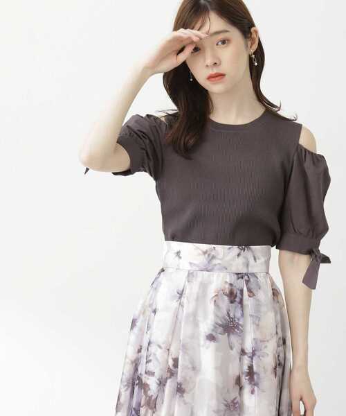 PROPORTION BODY DRESSING（プロポーションボディドレッシング）の「肩あきリボンニット / 1213270701（ニット/セーター・レディース・オフホワイト/グレー/ダークグレー・FREE）」の3枚目の写真
