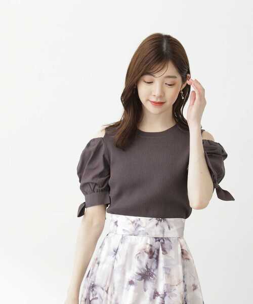 PROPORTION BODY DRESSING（プロポーションボディドレッシング）の「肩あきリボンニット / 1213270701（ニット/セーター・レディース・オフホワイト/グレー/ダークグレー・FREE）」の18枚目の写真