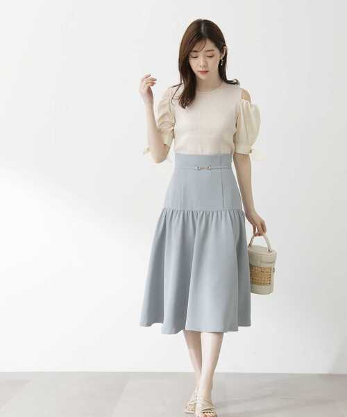 PROPORTION BODY DRESSING（プロポーションボディドレッシング）の「肩あきリボンニット / 1213270701（ニット/セーター・レディース・オフホワイト/グレー/ダークグレー・FREE）」の9枚目の写真