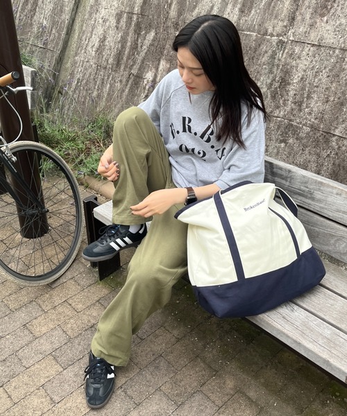 BROKEN BASE(ブロークンベース)の「ヴィンテージ加工ステンシルロゴスウェットT(Tシャツ/カットソー・メンズ・ライトグレー/チャコール・MEDIUM/LARGE)」の18枚目の写真