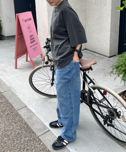 BROKEN BASE(ブロークンベース)の「ヴィンテージ加工ステンシルロゴスウェットT(Tシャツ/カットソー・メンズ・ライトグレー/チャコール・MEDIUM/LARGE)」の13枚目の写真