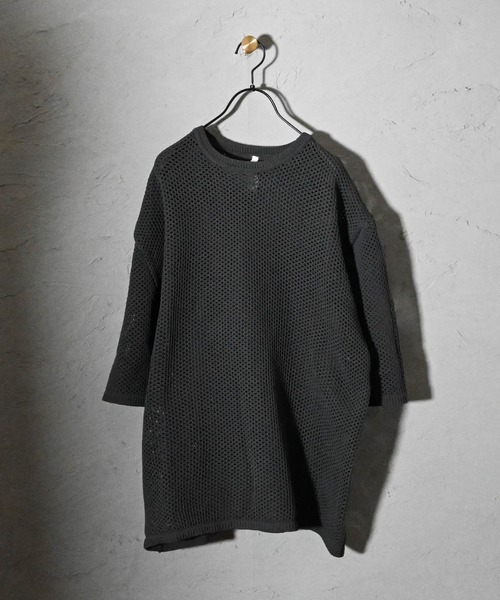 Ritzy(リッツィー)の「メッシュニット × 天竺アンサンブル レディース メンズ(Tシャツ/カットソー・メンズ・チャコール/ベージュ/ブラック・MEDIUM/LARGE/X-LARGE)」の5枚目の写真