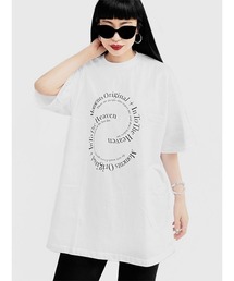 【LVEU.】サークルロゴプリントオーバＴシャツ(Aiselect) / トップス Tシャツ 半袖 オーバー プリント グラフィック ブラック ホワイト