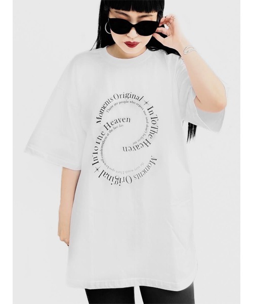 LVEU.（ラブユ.）の「【LVEU.】サークルロゴプリントオーバＴシャツ(Aiselect) / トップス Tシャツ 半袖 オーバー プリント グラフィック ブラック ホワイト（Tシャツ/カットソー・レディース・ホワイト/ブラック・FREE）」の13枚目の写真