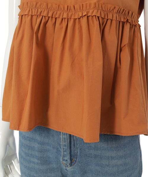 fifth（フィフス）の「フリル切り替えペプラムブラウス（シャツ/ブラウス・レディース・ホワイト/オレンジ・M）」の9枚目の写真