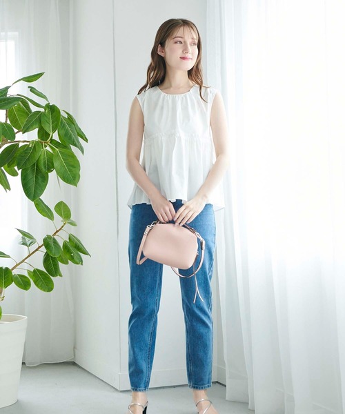 fifth（フィフス）の「フリル切り替えペプラムブラウス（シャツ/ブラウス・レディース・ホワイト/オレンジ・M）」の3枚目の写真