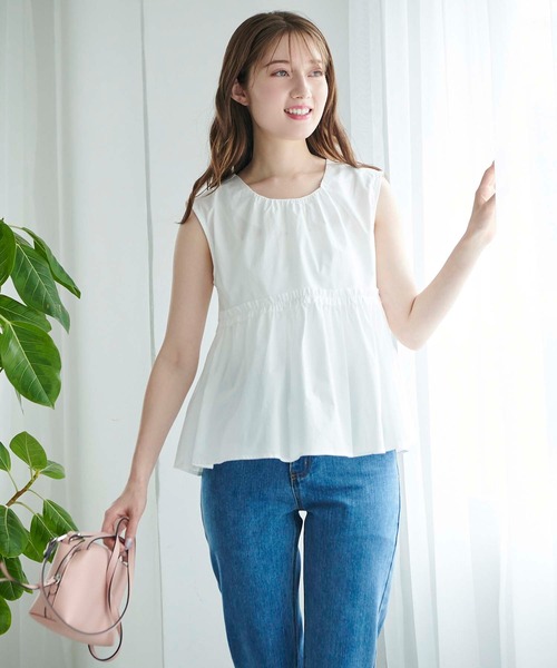 fifth（フィフス）の「フリル切り替えペプラムブラウス（シャツ/ブラウス・レディース・ホワイト/オレンジ・M）」の16枚目の写真