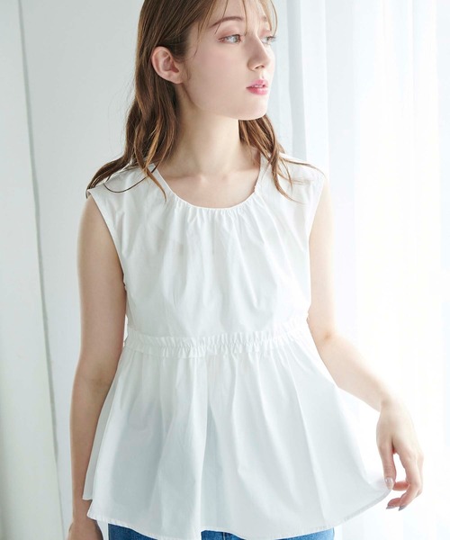 fifth（フィフス）の「フリル切り替えペプラムブラウス（シャツ/ブラウス・レディース・ホワイト/オレンジ・M）」の10枚目の写真