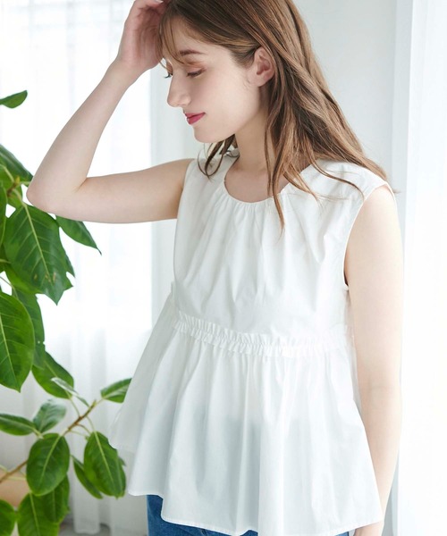 fifth（フィフス）の「フリル切り替えペプラムブラウス（シャツ/ブラウス・レディース・ホワイト/オレンジ・M）」の7枚目の写真