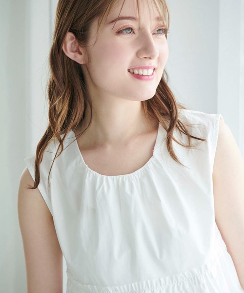 fifth（フィフス）の「フリル切り替えペプラムブラウス（シャツ/ブラウス・レディース・ホワイト/オレンジ・M）」の5枚目の写真