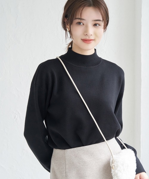 ROPE' PICNIC(ロペピクニック)の「マシュマロニットモックネックプルオーバー(ニット/セーター・レディース・クリーム/ブラック/ブルー系その他5/ブルー系その他6/ピンク・38)」の2枚目の写真