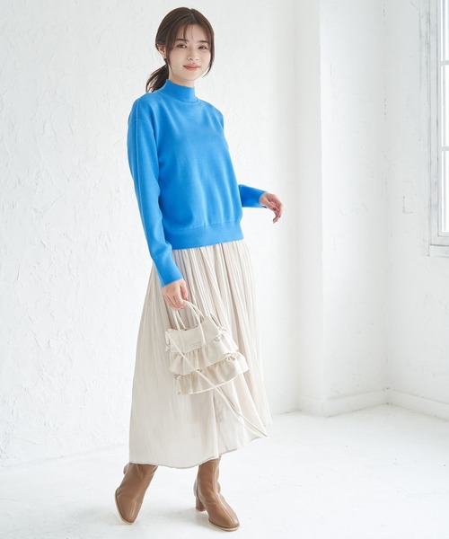ROPE' PICNIC(ロペピクニック)の「マシュマロニットモックネックプルオーバー(ニット/セーター・レディース・クリーム/ブラック/ブルー系その他5/ブルー系その他6/ピンク・38)」の7枚目の写真