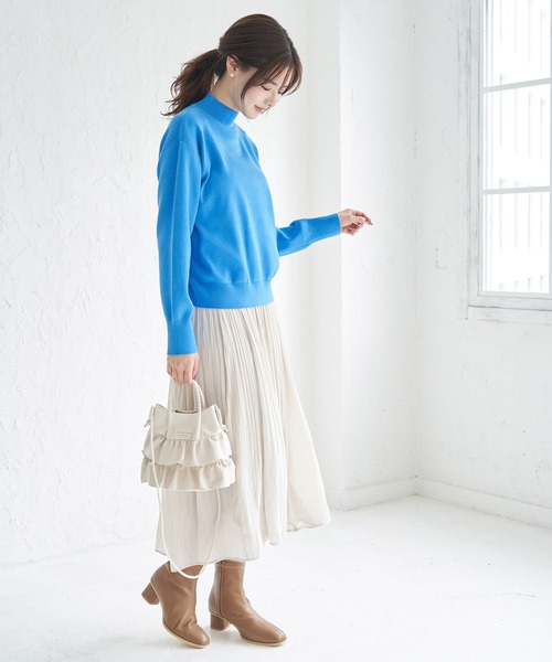 ROPE' PICNIC(ロペピクニック)の「マシュマロニットモックネックプルオーバー(ニット/セーター・レディース・クリーム/ブラック/ブルー系その他5/ブルー系その他6/ピンク・38)」の9枚目の写真