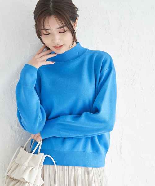 ROPE' PICNIC(ロペピクニック)の「マシュマロニットモックネックプルオーバー(ニット/セーター・レディース・クリーム/ブラック/ブルー系その他5/ブルー系その他6/ピンク・38)」の10枚目の写真