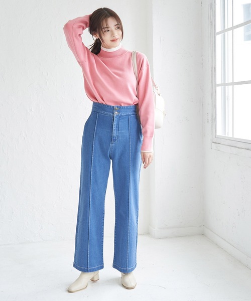 ROPE' PICNIC(ロペピクニック)の「マシュマロニットモックネックプルオーバー(ニット/セーター・レディース・クリーム/ブラック/ブルー系その他5/ブルー系その他6/ピンク・38)」の13枚目の写真