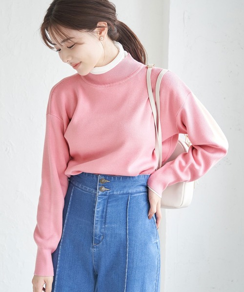 ROPE' PICNIC(ロペピクニック)の「マシュマロニットモックネックプルオーバー(ニット/セーター・レディース・クリーム/ブラック/ブルー系その他5/ブルー系その他6/ピンク・38)」の14枚目の写真