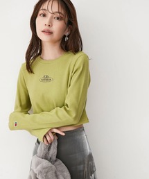 VIS | 【FRUIT OF THE LOOM別注】テレコロゴ短丈ロングTシャツ【洗える】(Tシャツ/カットソー)