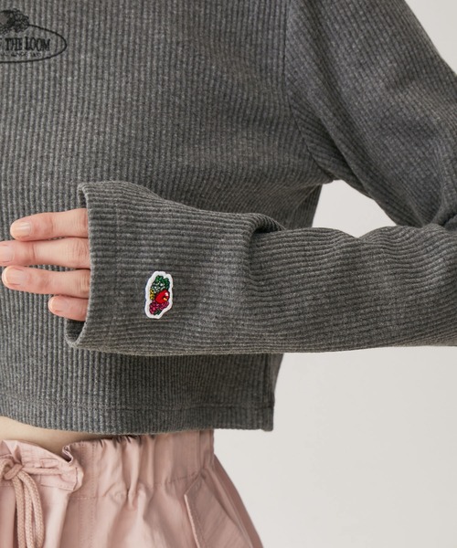 VIS（ビス）の「【FRUIT OF THE LOOM別注】テレコロゴ短丈ロングTシャツ【洗える】（Tシャツ/カットソー・レディース・グリーン系その他/グレー/オフホワイト・FREE）」の19枚目の写真