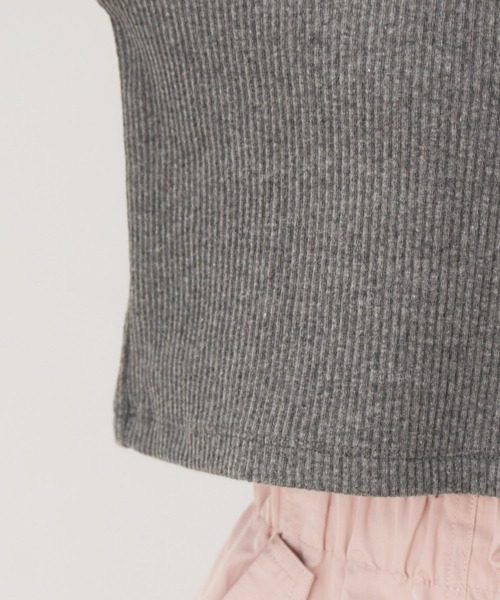 VIS（ビス）の「【FRUIT OF THE LOOM別注】テレコロゴ短丈ロングTシャツ【洗える】（Tシャツ/カットソー・レディース・グリーン系その他/グレー/オフホワイト・FREE）」の21枚目の写真