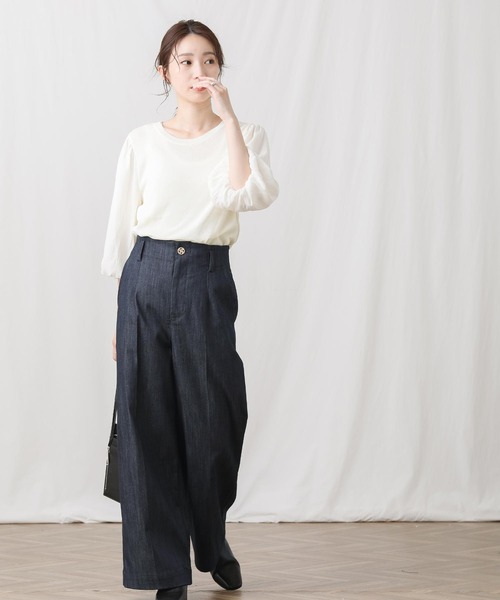 Gready Brilliant（グレディブリリアン）の「ＴＥデニムセンタープレスパンツ（デニムパンツ・レディース・インディゴブルー・38/36）」の6枚目の写真