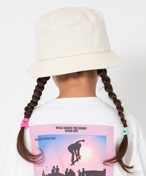 X-girl Stages（エックスガールステージス）の「アニマルロゴバケットハット（キャップ・キッズ・アイボリー/ブラック・S(48-52cm)/M(52-56cm)）」の14枚目の写真