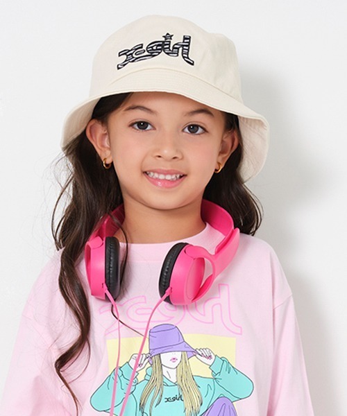 X-girl Stages（エックスガールステージス）の「アニマルロゴバケットハット（キャップ・キッズ・アイボリー/ブラック・S(48-52cm)/M(52-56cm)）」の18枚目の写真