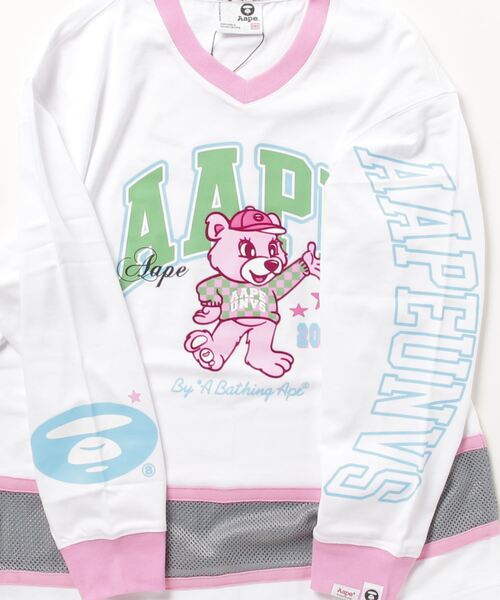 AAPE BY A BATHING APE（エーエイプバイアベイシングエイプ）の「AAPE LONG SLEEVE TEE（Tシャツ/カットソー・レディース・ホワイト/ブラック・XX-SMALL/X-SMALL）」の12枚目の写真