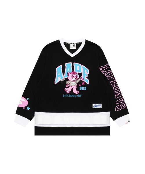 AAPE BY A BATHING APE（エーエイプバイアベイシングエイプ）の「AAPE LONG SLEEVE TEE（Tシャツ/カットソー・レディース・ホワイト/ブラック・XX-SMALL/X-SMALL）」の2枚目の写真