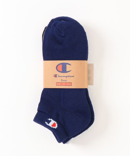 Champion(チャンピオン)の「【CHAMPION/チャンピオン】 ショートレングスソックス3P CMSCY402 ワンポイントロゴ 3足組(ソックス/靴下・メンズ・ネイビー/ホワイト/ブラック/グレー・MEDIUM/LARGE/SMALL)」の4枚目の写真