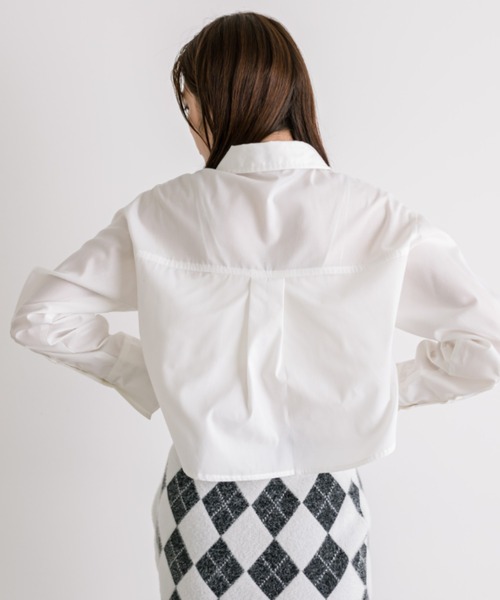 OLIVE des OLIVE（オリーブデオリーブ）の「ハートタグ付きクロップドシャツ　1032040110（シャツ/ブラウス・レディース・オフホワイト/サックスブルー・FREE）」の11枚目の写真